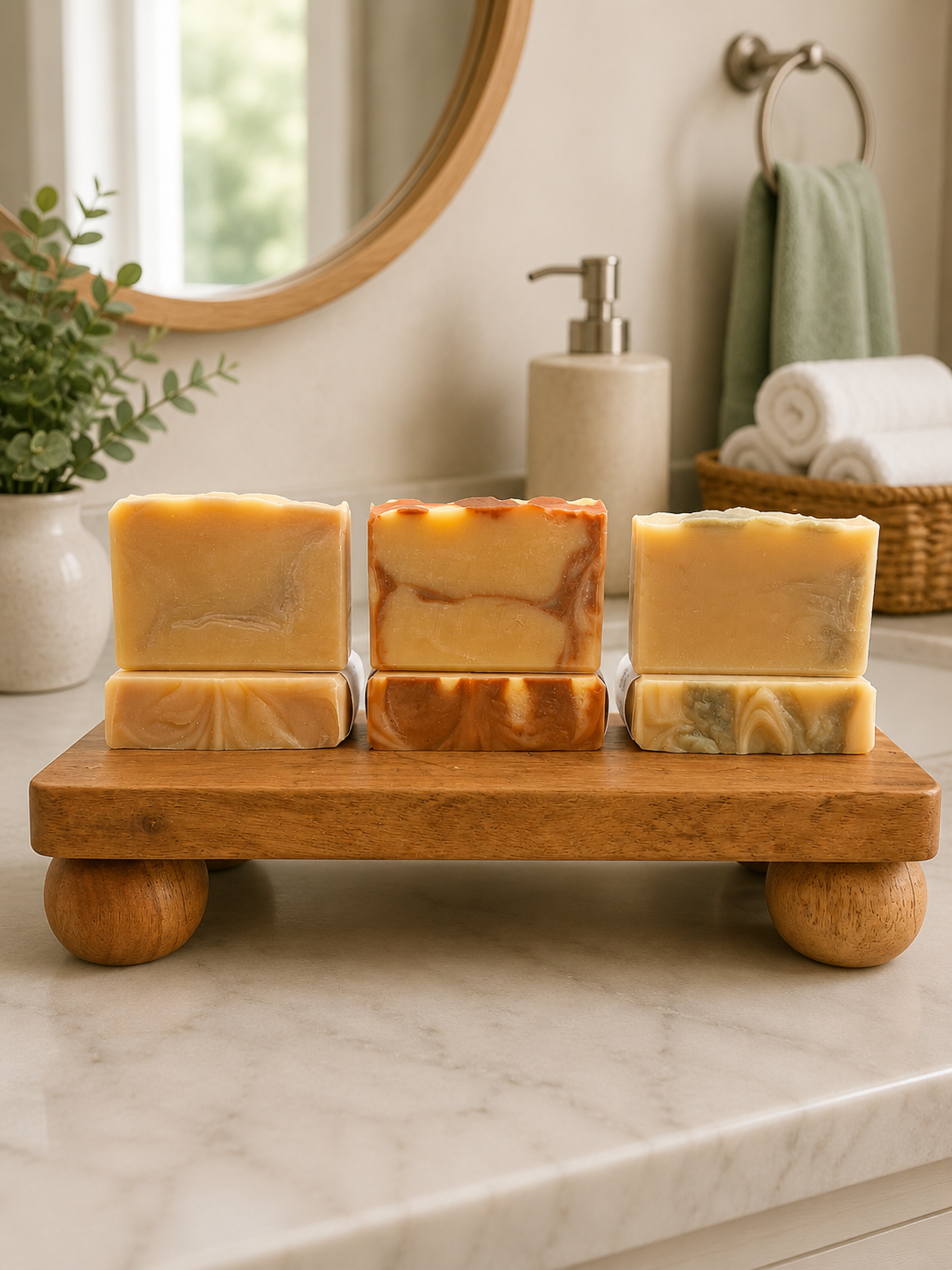 Bundle 3 Pack of - Lavender & Turmeric; Orange & Bergamot; Aloe Vera, Peppermint & Tea Tree Goat Milk Soaps.