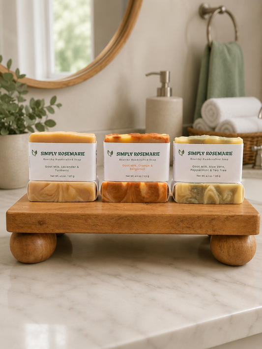 Bundle 3 Pack of - Lavender & Turmeric; Orange & Bergamot; Aloe Vera, Peppermint & Tea Tree Goat Milk Soaps.