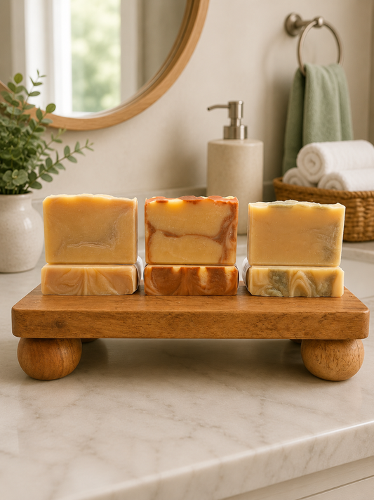Bundle 3 Pack of - Lavender & Turmeric; Orange & Bergamot; Aloe Vera, Peppermint & Tea Tree Goat Milk Soaps.