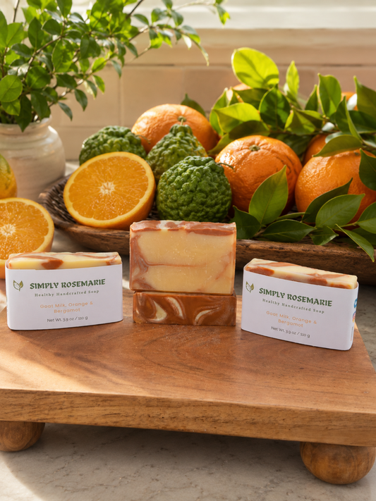 Handcrafted Goat Milk, Orange & Bergamot soap bars by Simply RoseMarie

